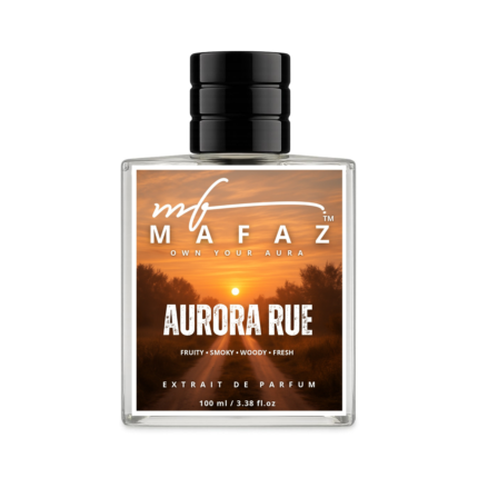 Mafaz Aurora Rue Fresh Smoky Woody Extrait Perfume Bottle